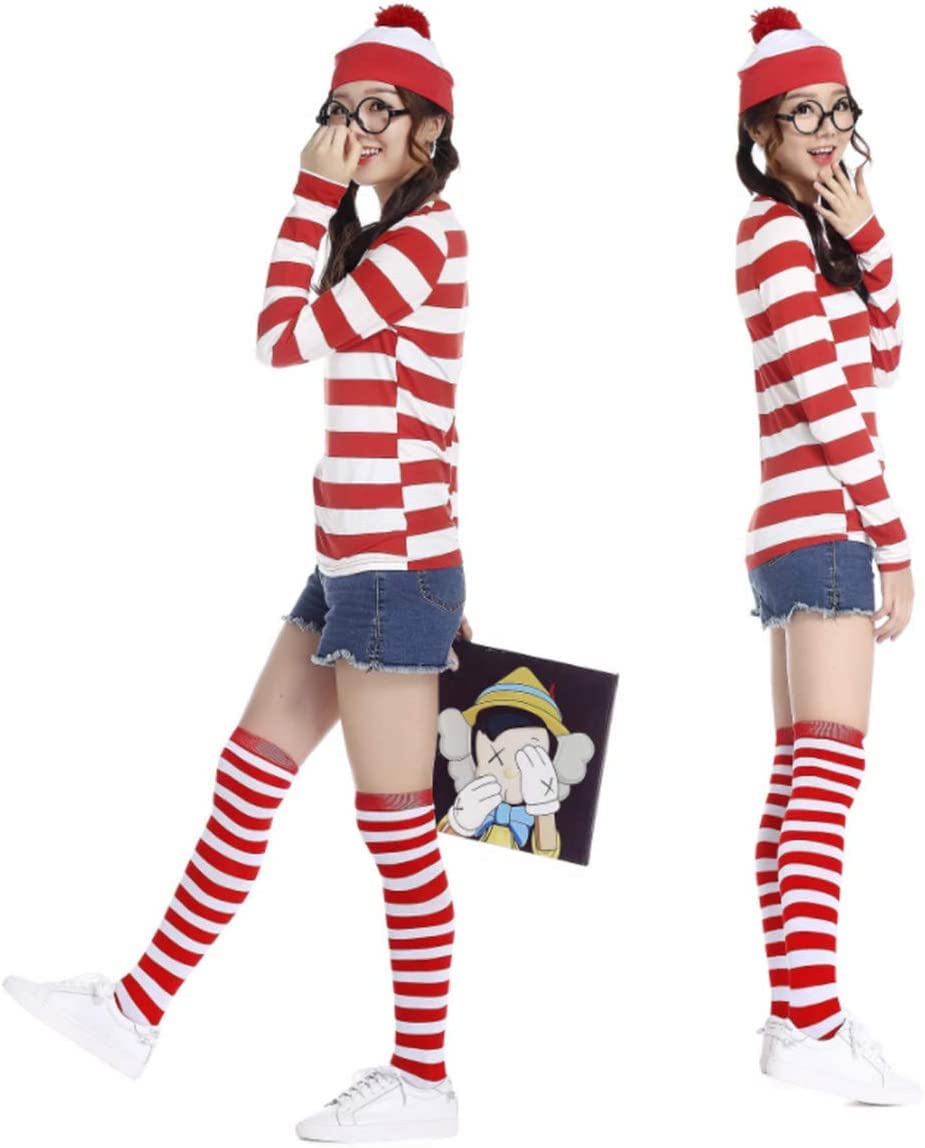 ハロウィン コスプレ ウォーリー 男女兼用 仮装 ウォーリーを探せ 大人用 子供用 コスプレ衣装 舞台演出服 コスチューム クリスマス 新年会 忘年会 コスプレイベント仮装 学園祭 文化祭