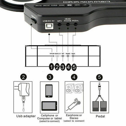 電子ドラムセット 7パッド ロールアップ練習パッド 5チューニング 8曲 USB&MP3入力