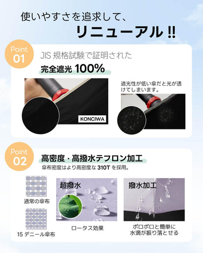 日傘 超軽量 189g-199g UVカット率 100% 完全遮光 遮熱 ワンタッチ自動開閉 折りたたみ傘 コンパクト 折り畳み日傘 紫外線遮断 耐風撥水 晴雨兼用 携帯便利 メンズ レディース 母の日 父の日