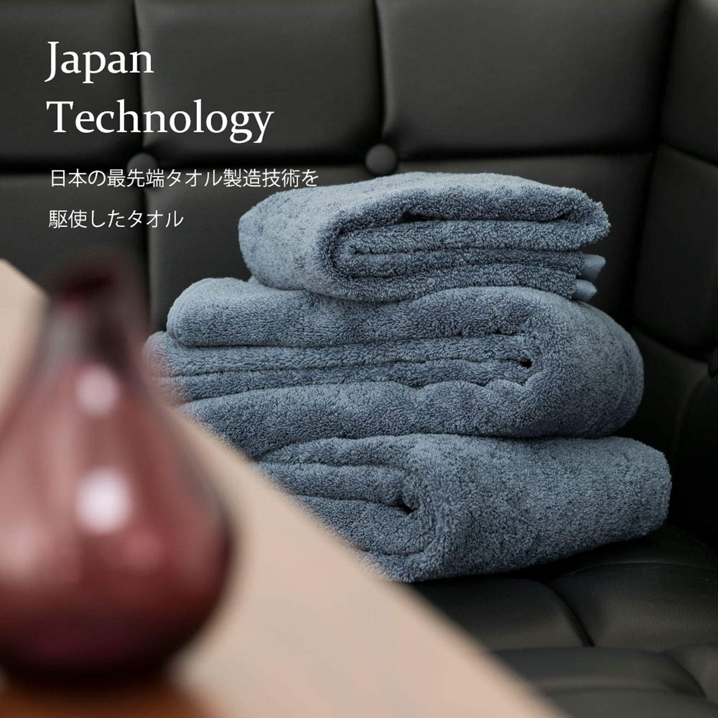 タオル研究所 [ボリュームリッチ] #003 フェイスタオル チャコールグレー 5枚セット ホテル仕様 ふかふか 高速吸水 綿100% 耐久性 毛羽落ち少ない