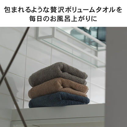 タオル研究所 [ボリュームリッチ] #003 フェイスタオル チャコールグレー 5枚セット ホテル仕様 ふかふか 高速吸水 綿100% 耐久性 毛羽落ち少ない